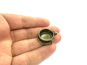 Antique Bronze Brass Blank (20mm blank) , Mountings  G5421