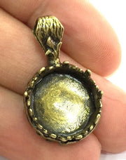 Antique Bronze Brass Blank (16mm blank) , Mountings  G5423
