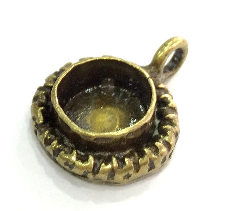 Antique Bronze Brass Blank (10mm blank) , Mountings  G5428
