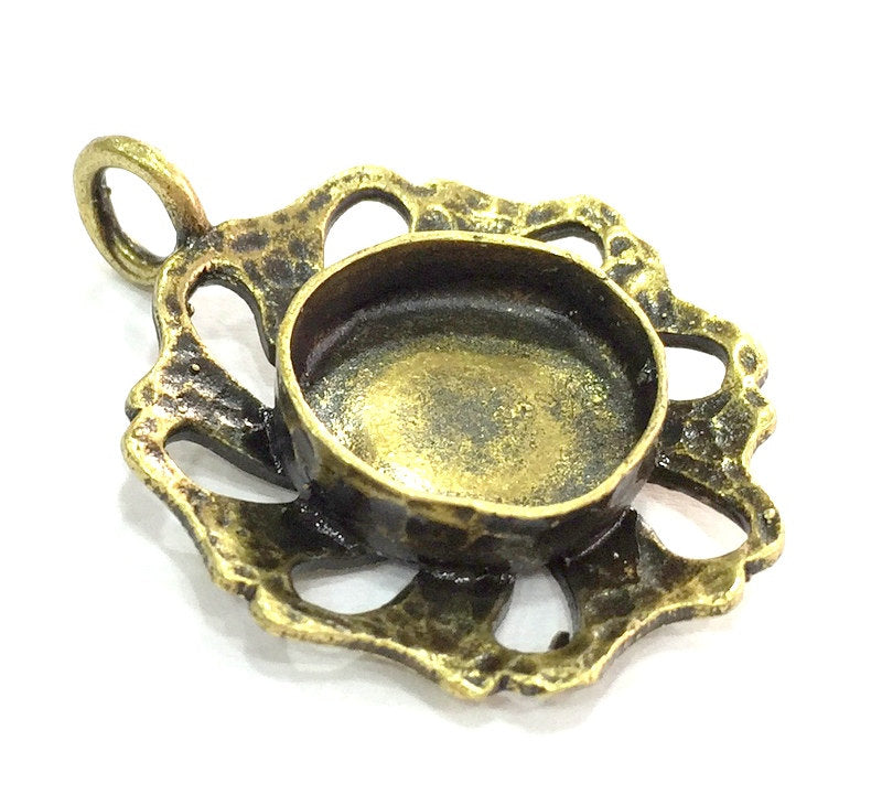 Antique Bronze Brass Pendant Blank (16mm blank) , Mountings  G5430