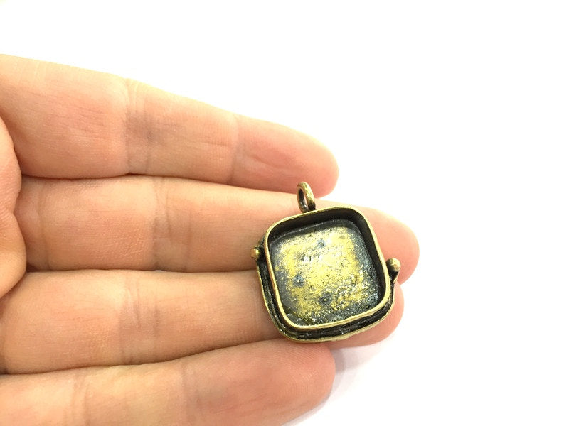 Antique Bronze Brass Blank (20x20mm blank) , Mountings  G5437