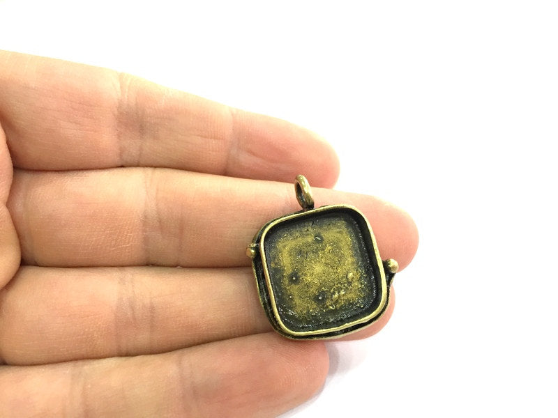 Antique Bronze Brass Blank (20x20mm blank) , Mountings  G5437