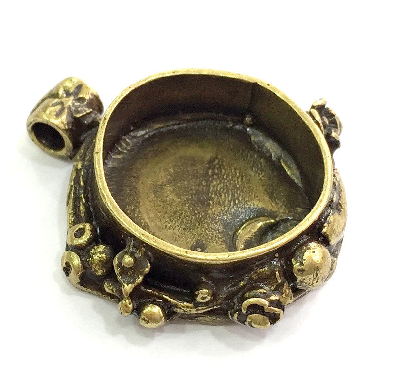 Antique Bronze Brass Blank (20mm blank) , Mountings  G5439