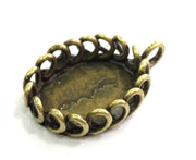 Antique Bronze Brass Blank (25x18mm blank) , Mountings  G5442