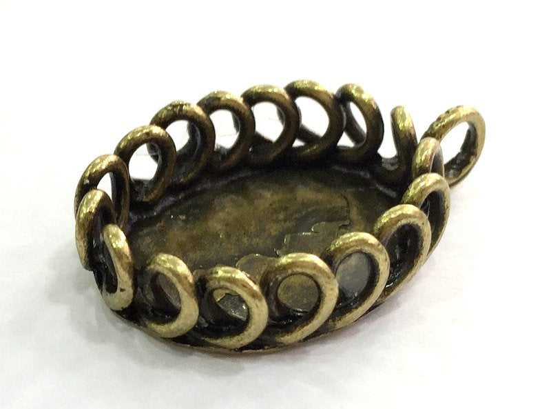 Antique Bronze Brass Blank (25x18mm blank) , Mountings  G5442