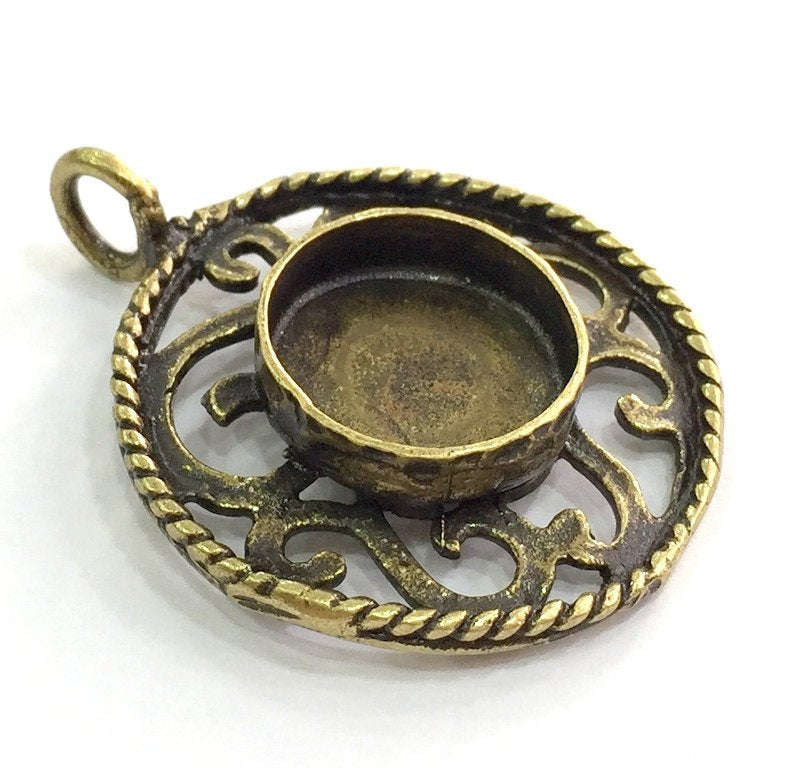 Antique Bronze Brass Blank (16mm blank) , Mountings  G5450