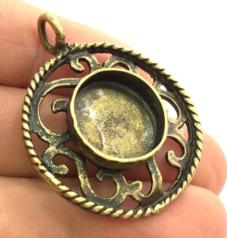 Antique Bronze Brass Blank (16mm blank) , Mountings  G5450