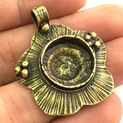 Antique Bronze Brass Blank (16mm blank) , Mountings  G5453