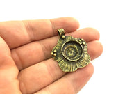 Antique Bronze Brass Blank (16mm blank) , Mountings  G5453