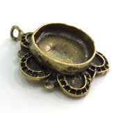 Antique Bronze Pendant Blank Base Setting Necklace Blank Mountings  Antique Bronze Brass  (16mm blank) , Mountings  G5456