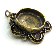 Antique Bronze Pendant Blank Base Setting Necklace Blank Mountings  Antique Bronze Brass  (16mm blank) , Mountings  G5456