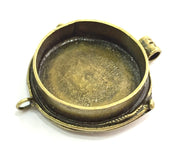 Antique Bronze Pendant Blank Base Setting Necklace Blank Mountings Antique Bronze Brass (30mm blank) , Mountings  G5461