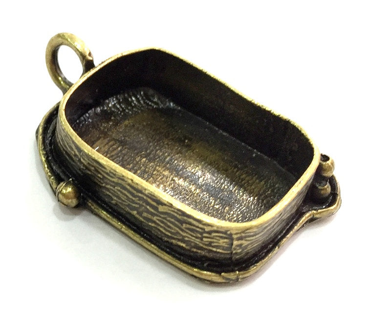 Antique Bronze Brass Blank (30x22mm blank) , Mountings  G5463