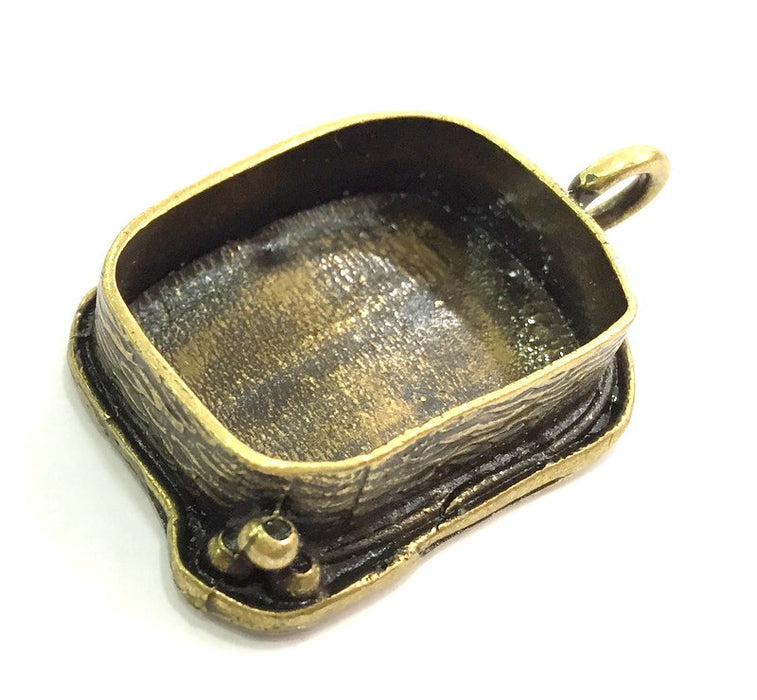 Antique Bronze Brass Blank (30x22mm blank) , Mountings  G5463