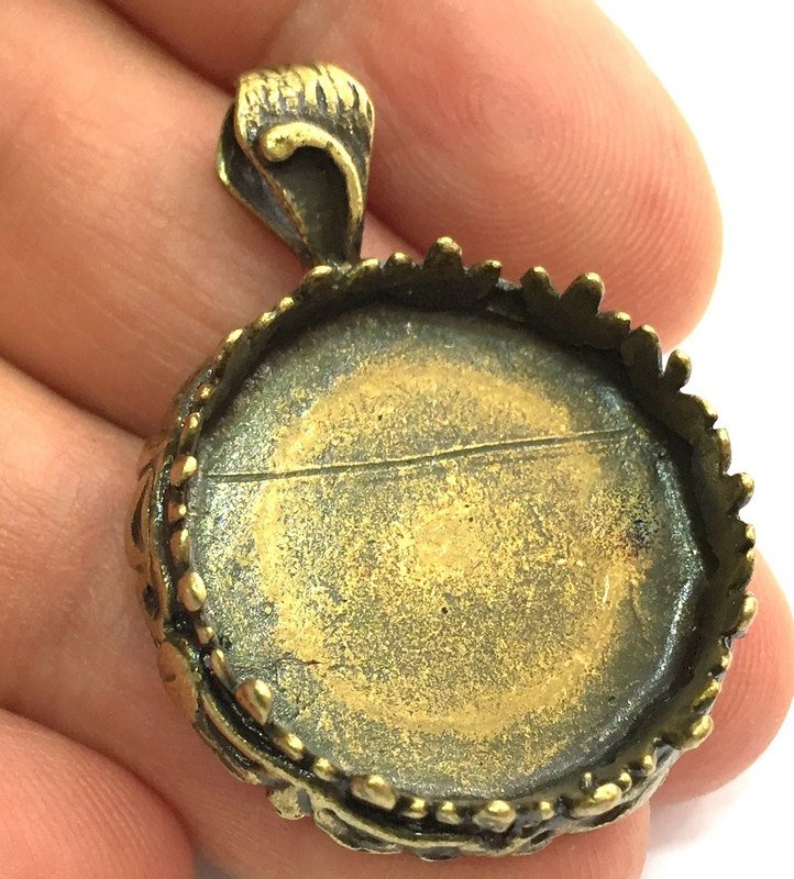 Antique Bronze Brass Blank (25mm blank) , Mountings  G5468