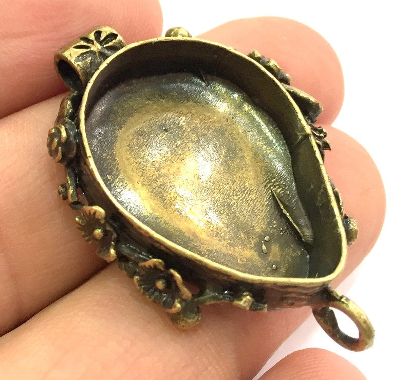 Antique Bronze Brass Blank (28x22mm blank) , Mountings  G5470