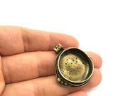Antique Bronze Brass Blank (25mm blank) , Mountings  G5472
