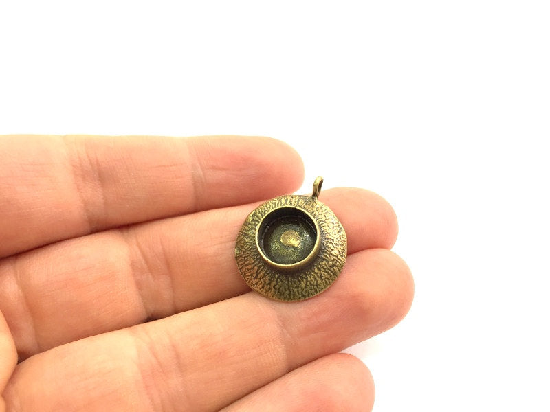 2 Pcs Antique Bronze Brass Blank (10mm blank) , Mountings  G5475