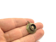 2 Pcs Antique Bronze Brass Blank (10mm blank) , Mountings  G5475