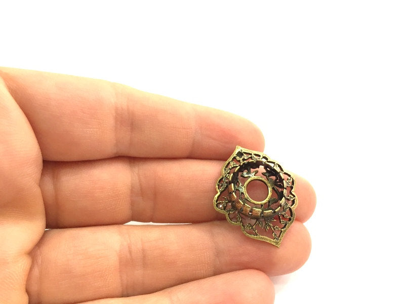 Antique Bronze Brass Blank (14mm blank) , Mountings  G5481
