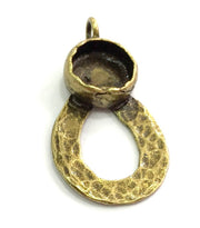 2 Pcs Antique Bronze Brass Blank (10mm blank) , Mountings  G5485
