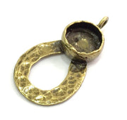 2 Pcs Antique Bronze Brass Blank (10mm blank) , Mountings  G5485