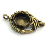Antique Bronze Pendant Blank Base Setting Mountings  (10mm blank) Antique Bronze Brass G5501