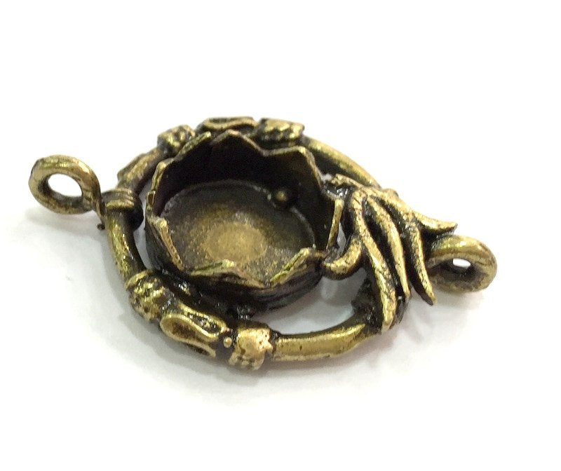 Antique Bronze Pendant Blank Base Setting Mountings  (10mm blank) Antique Bronze Brass G5501