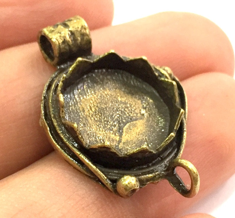 Antique Bronze Brass Blank (16mm blank) , Mountings  G5506