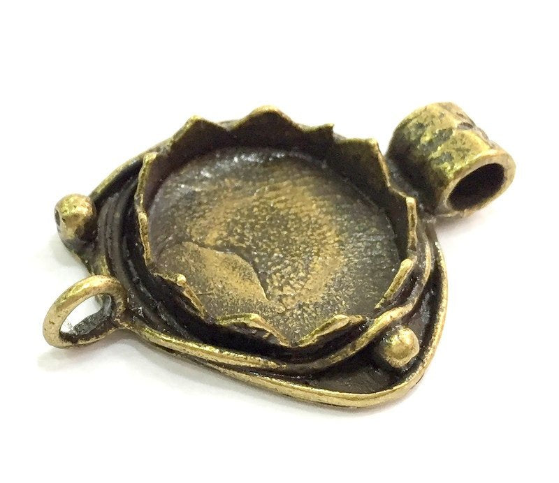 Antique Bronze Brass Blank (16mm blank) , Mountings  G5506