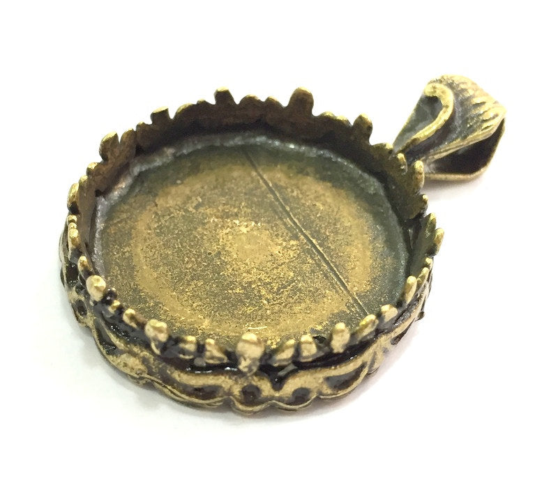 Antique Bronze Brass Blank (25mm blank) , Mountings  G5468