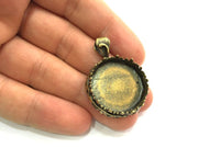 Antique Bronze Brass Blank (25mm blank) , Mountings  G5468