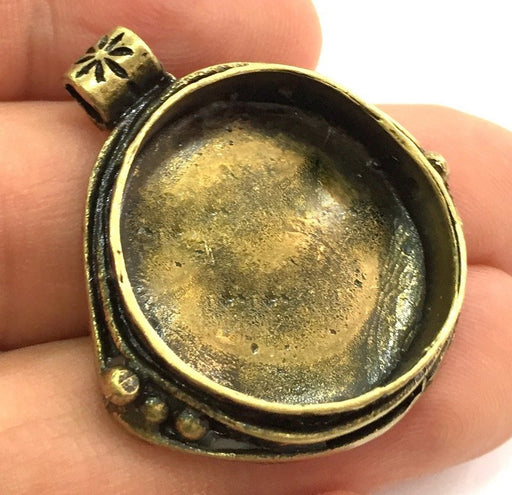 Antique Bronze Brass Blank (25mm blank) , Mountings  G5472