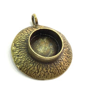 2 Pcs Antique Bronze Brass Blank (10mm blank) , Mountings  G5475