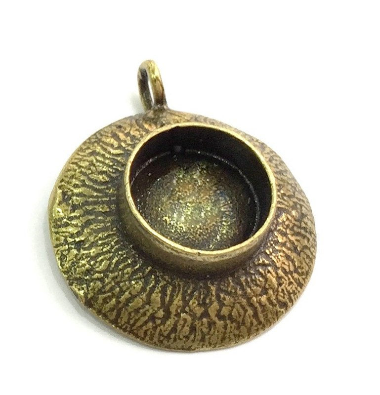 2 Pcs Antique Bronze Brass Blank (10mm blank) , Mountings  G5475