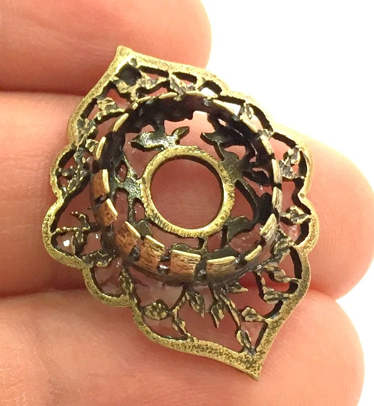 Antique Bronze Brass Blank (14mm blank) , Mountings  G5481