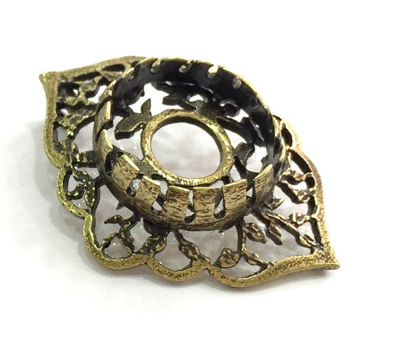 Antique Bronze Brass Blank (14mm blank) , Mountings  G5481