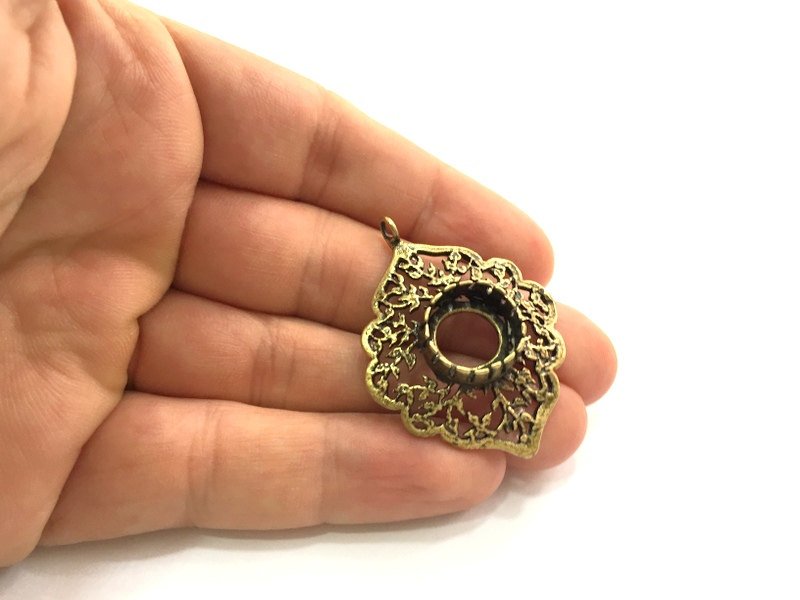 Antique Bronze Brass Blank (14mm blank) , Mountings  G5484