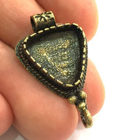 Antique Bronze Brass Blank (15x15mm triangle blank) , Mountings  G5488