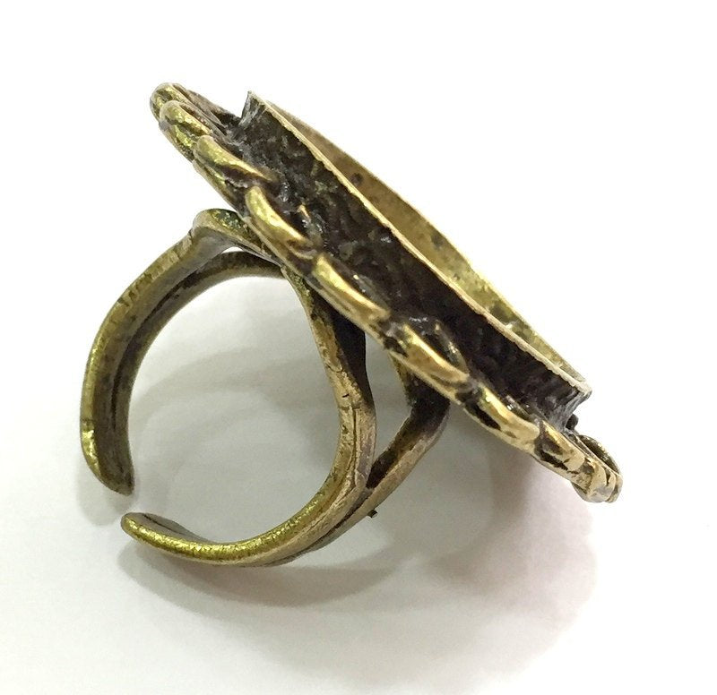 Adjustable Ring Blank, (25mm blank ) Antique Bronze Plated Brass G5509