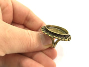 Adjustable Ring Blank, (25mm blank ) Antique Bronze Plated Brass G5509
