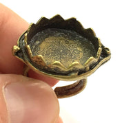 Adjustable Ring Blank, (20mm blank ) Antique Bronze Plated Brass G5510