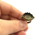 Adjustable Ring Blank, (20mm blank ) Antique Bronze Plated Brass G5510