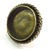 Adjustable Ring Blank, (25mm blank ) Antique Bronze Plated Brass G5511