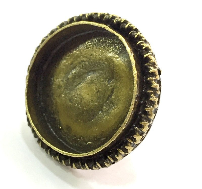 Adjustable Ring Blank, (25mm blank ) Antique Bronze Plated Brass G5511