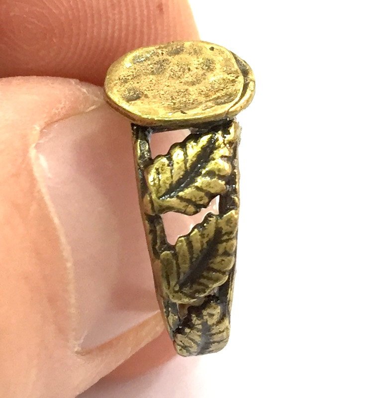 Adjustable Ring Blank, (10mm blank ) Antique Bronze Plated Brass G5513