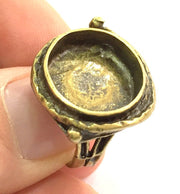 Adjustable Ring Blank, (16mm blank ) Antique Bronze Plated Brass G5515