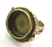 Adjustable Ring Blank, (16mm blank ) Antique Bronze Plated Brass G5515