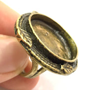 Adjustable Ring Blank, (25mm blank ) Antique Bronze Plated Brass G5516