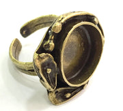 Adjustable Ring Blank, (16mm blank ) Antique Bronze Plated Brass G5524